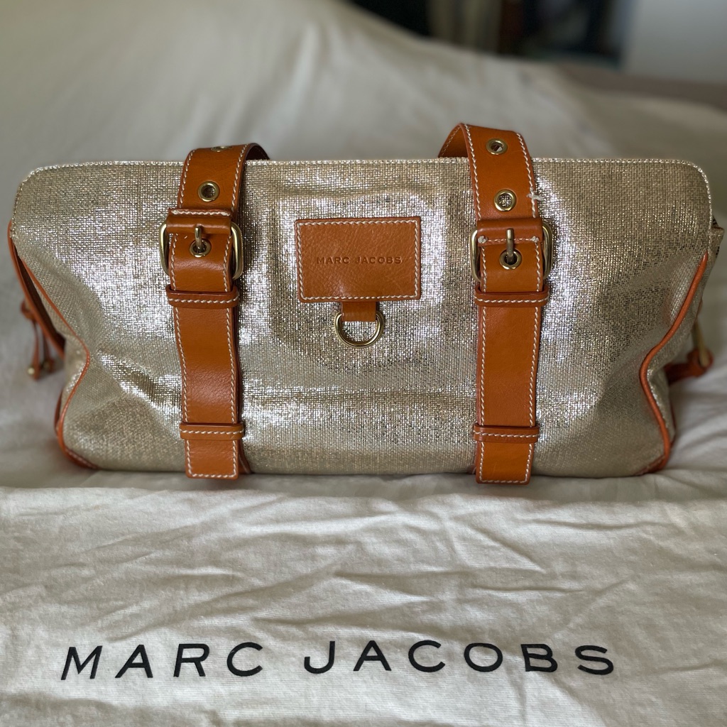 Authentic Marc Jacobs Shoulder Bag / Weekender Tote - Shimmery Canvas. Cuteee